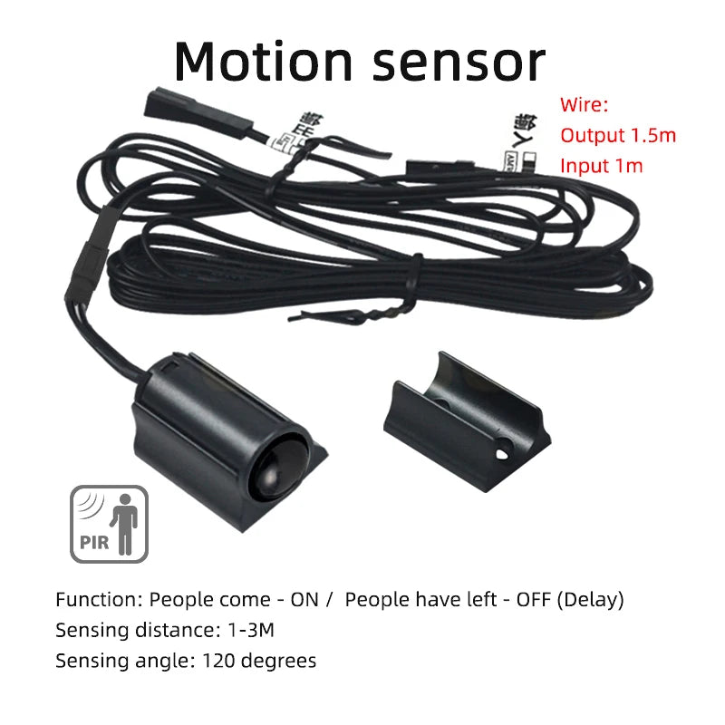 DC 12V 24V 5A LED Cabinet Sensor Switch Door Control/PIR Motion/Hand Sweep/Touch Activated for Wardrobe Closet Under Strip Light