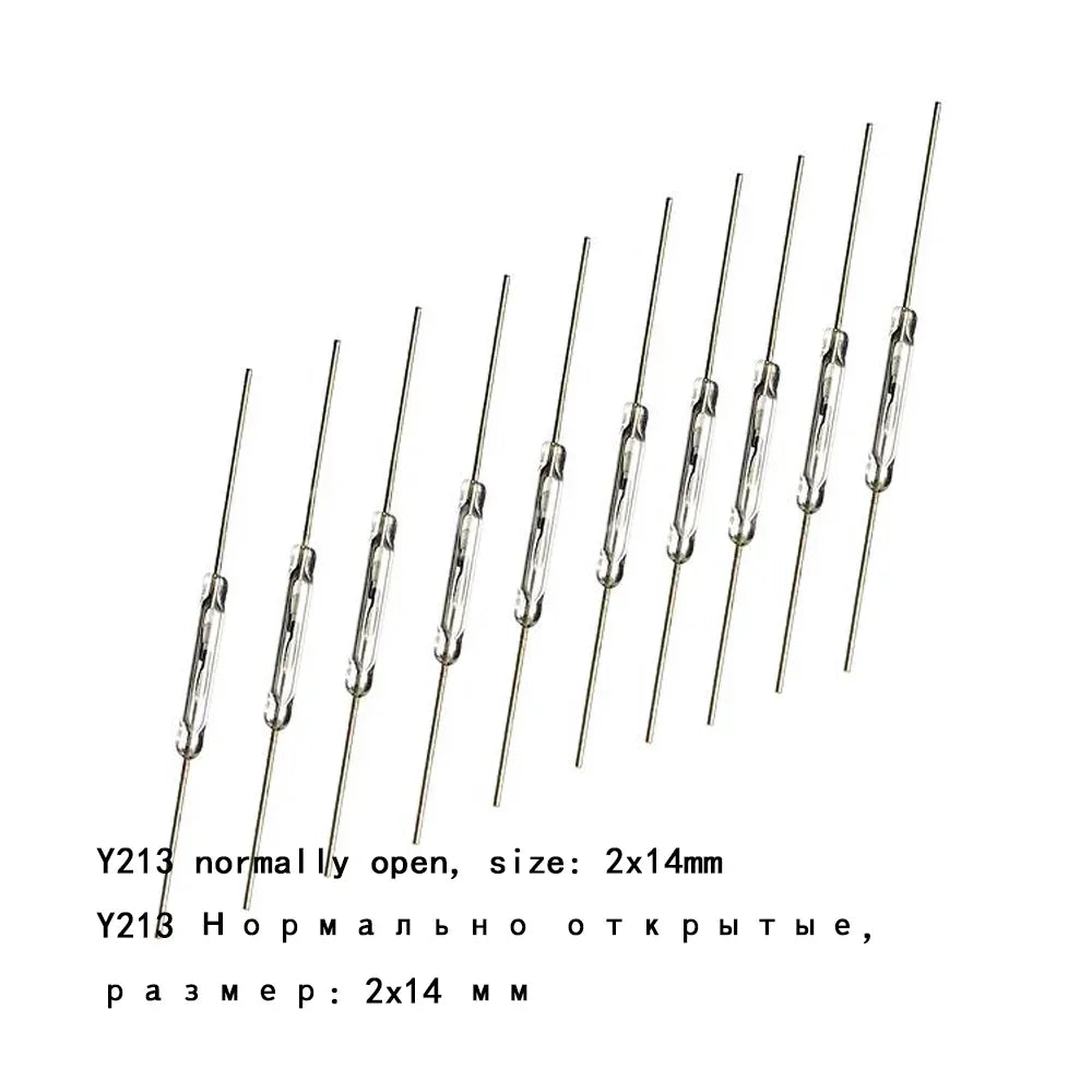 100pcs Reed Switch Magnetic Switch Normally Open Normally Closed NO NC Magnetic Conversion Sensor Induction Switch 4*28MM 1.8*10