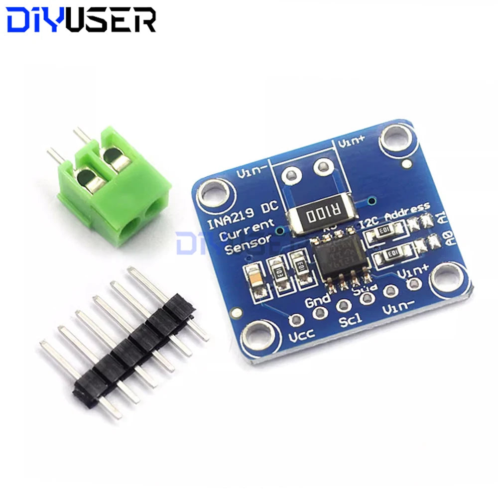 INA219 I2C Bidirectional Current Sensor Module DC 0-26V ±3.2A Power Monitor, 0.1% Shunt Raspberry Pi