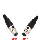 1Pcs High Quality Mini XLR 3 4 Pin Female Plug Small XLR Audio Microphone Connector for MIC Soldering Straight