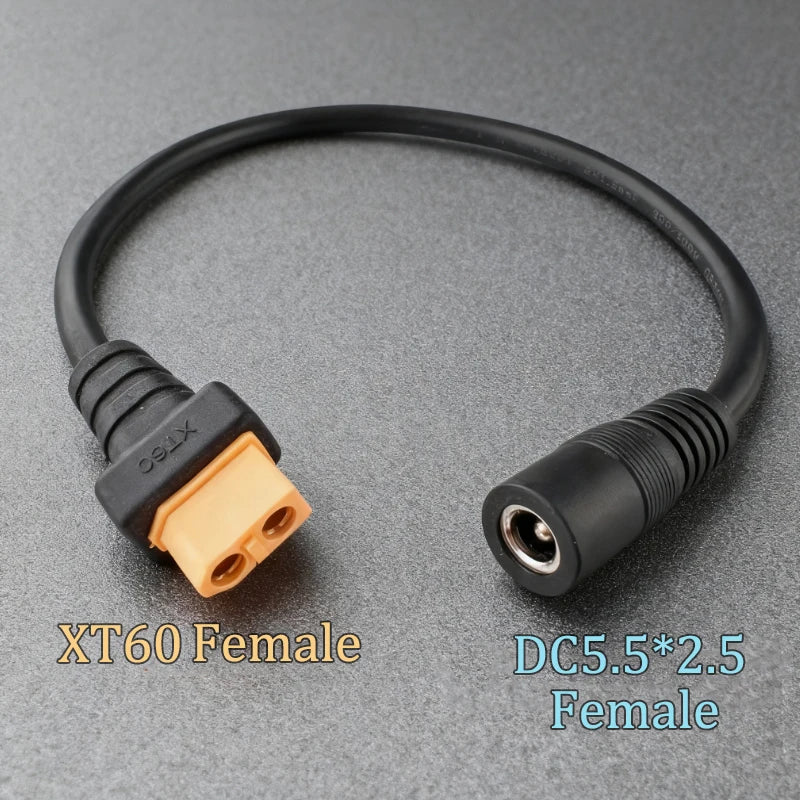 XT60 Male Female To DC 5.5*2.1/5.5*2.5 RC Battery Charging Connector Suitable For Aircraft Model Battery/drone Power Connection