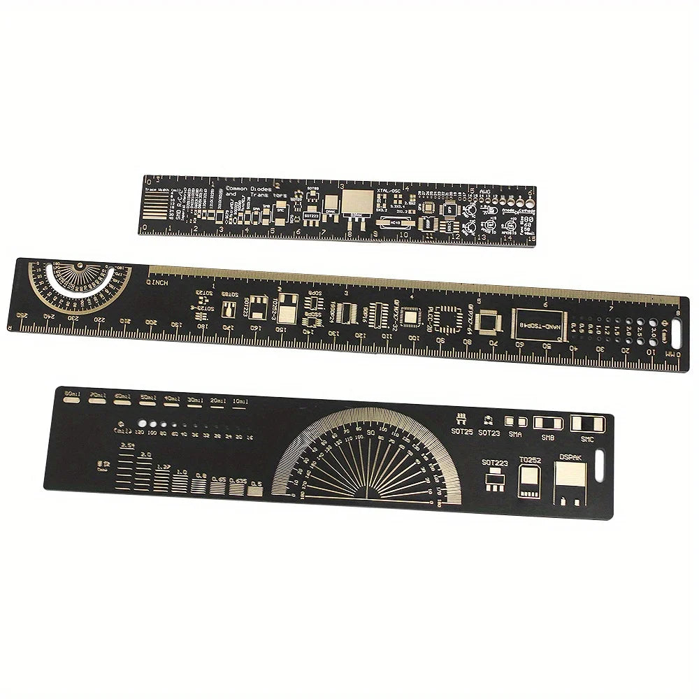 3 Type PCB Reference Ruler 15cm 20cm 25cm Multi-functional Measuring Tool Capacitor Chip IC SMD Diode Transistor