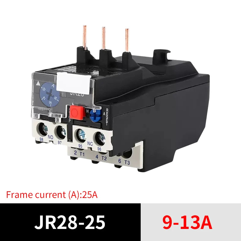 JR28-25 Thermal Overload Relay LR2 D13 Adjustable Thermal Relay Electric Relays 1A 1.6A 2.5A 4A 6A 8A 10A 13A 18A 25A