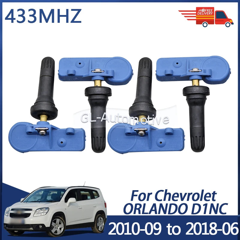 4PCS 433MHZ Tire Pressure Monitoring Sensor TPMS Sensor For Chevrolet Orlando 2010-09 to 2018-06 13581561