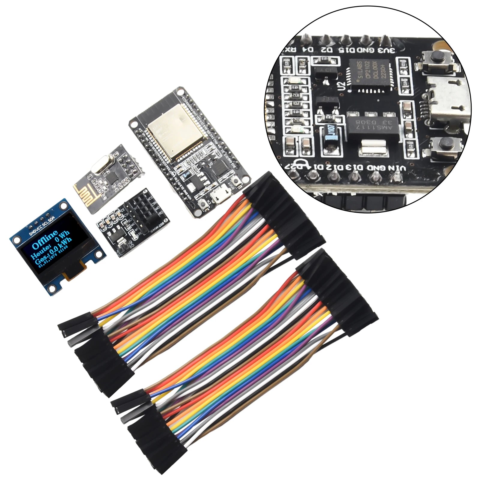 Next generation OpenDTU for Hoymiles Inverters ESP32+NRF24L01+Cable+Display Superior Speed Real time Monitoring Easy Integration