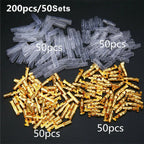 4.0 Bullet Crimp Terminal Car Electrical Wire Connector with Insulated Sleeve Copper Male and Female Quick Wire Connectors Sets
