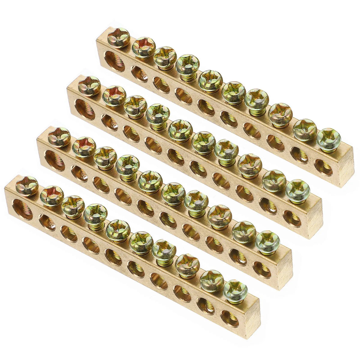 10Pcs High-Strength Copper Ground Neutral Bar Insulated Electrical Terminal Block for Load Center Expansion Distribution Wire
