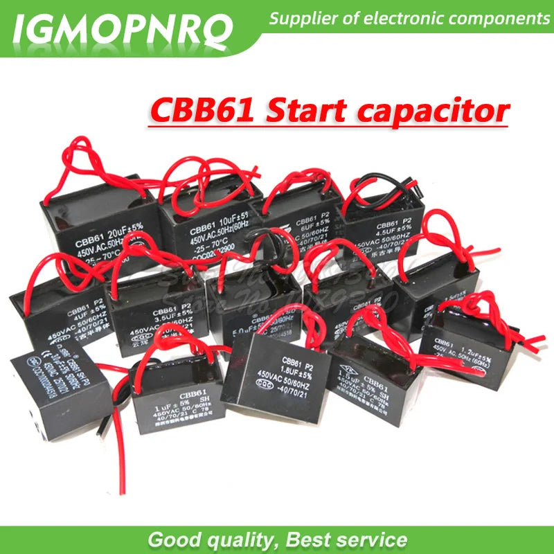 1pcs CBB61 starting capacitance AC Fan Capacitor 450V CBB Motor Run Capacitor 1UF 1.2UF 1.5UF 2UF 2.5UF 3UF 5UF 10UF  12UF 16UF