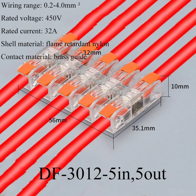 Connector Terminal Blocks Fast Cable Terminals Crimp Push-type Multiple-in Multiple-Outlet Wire Docking LED Terminals