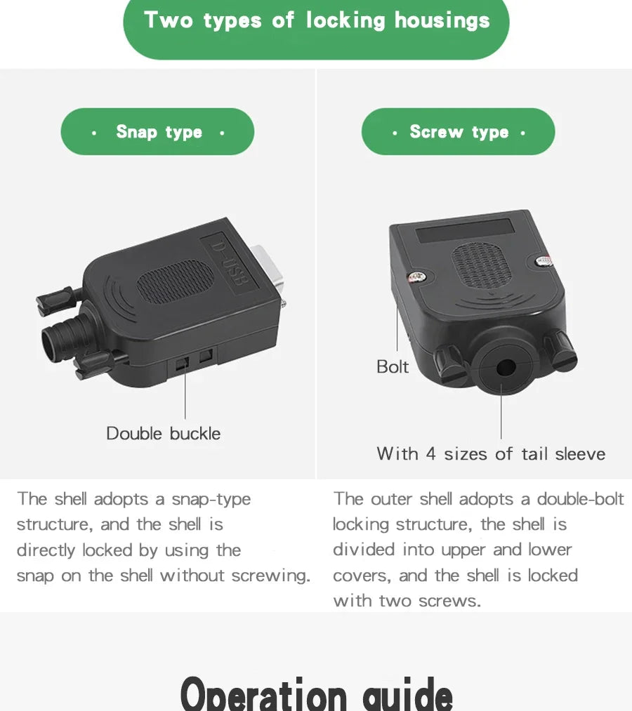 DB9 DB15 DB25 Connector D-SUB 9 15 25 Pin Male Female Plug RS232 RS485 Breakout Terminals 21-24 AWG Wire Solderless Connectors
