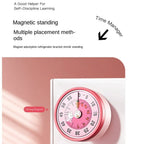 Cute 60-Minute Visual Timer with Stand Stopwatch Alarm Clock Mechanical Timer Visualization Magnet Countdown Clock Kids Study