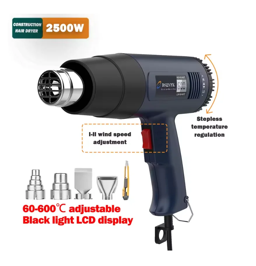 2800W Construction Thermal Dryer 220V Heat Guns Soldering Tool Temperature Adjustable Revair Hair Dryer Shrinking Wrapping Tools