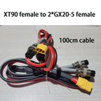 XT90 male cable GX20 2 3 4 5 6 Pin Female Docking Aviator Aviation Plug Socket Circular Connector for Dualtron LP16-3