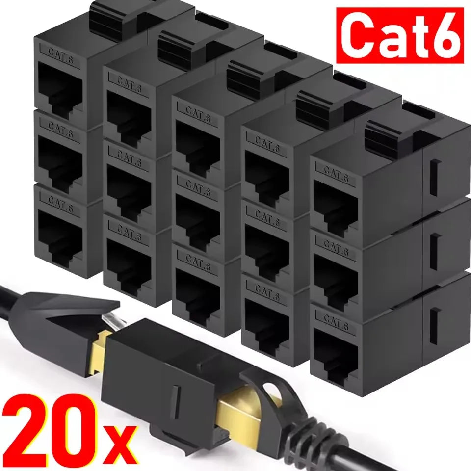 RJ45 Coupler CAT6 Connector Ethernet Extender Female To Female Keystone Jack Cat6 High-Speed Internet Cable Adapters