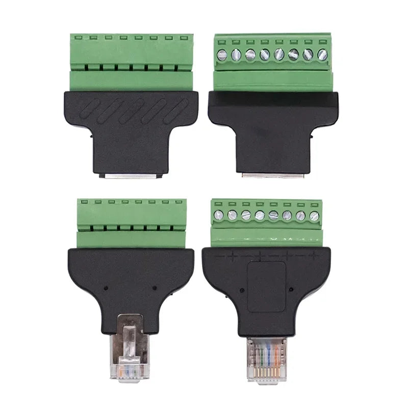 RJ45 Female To 8 Pin Connector RJ45 Male To Screw Terminal Adaptor RJ45 Splitter for CCTV DVR CCTV Accessories