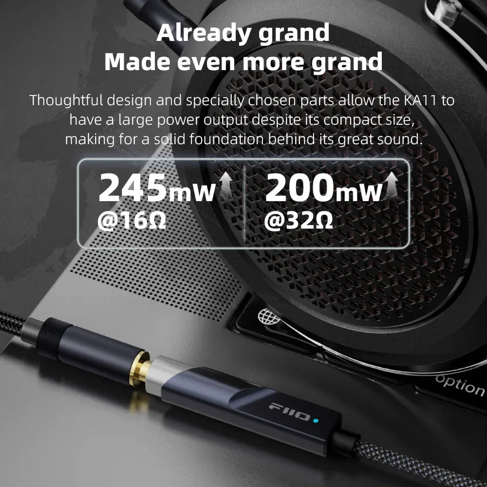 FiiO JadeAudio KA11 USB DAC AMP Hi-Res Audio Type-C to 3.5mm Adapter USB Dongle DAD256