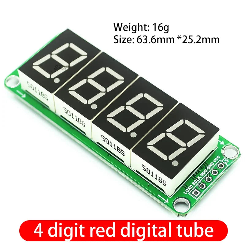 Red 74HC595 Static Driving 2 3 4 Segment Digital Display Module Seamless Can Series 0.5-inch 2-bright Red