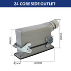 Rectangular Heavy Duty Connectors HDC HE 4 6 8 10 16 20 24 32 48 Core Pin 16A Waterproof Aviation Plug Top Side Line Connector