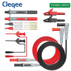 Cleqee P1300 Series Multimeter Test Lead kit 4mm Banana Plug Cable Test Hook Clip Probe Alligator Clip Automotive Tool