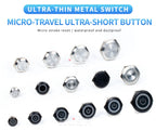 16/19/22/25/30mm With wires Short Stroke Waterproof Metal Push Button Switch 1NO Momentary Self Reset Power Led Light 12-24V/5V