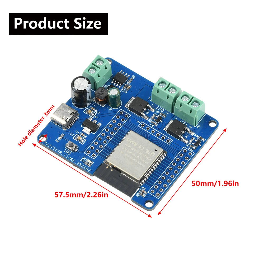 DC 5-60V 2/4 Way Mos Switch Module On-Board Esp32-32E Module Wifi Bluetooth ESP Development Board Type C