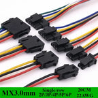 5/10/50pcs Micro-Fit 3.0mm Pitch Connector with 22AWG 20cm Cables Mx3.0 Singlel Row 2/3/4/5/6Pin Male Female Air Docking Housing