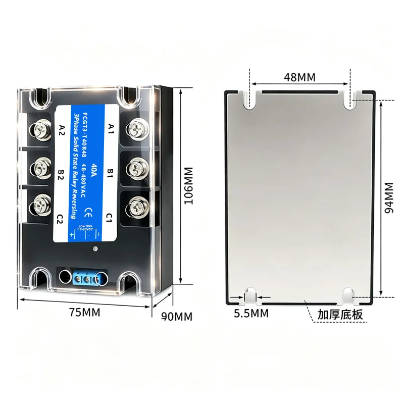 Three-phase Solid State Relay SSR 3 Phase 10A 25A 40A 60A 80A 100A 120A 150A 200A AC Control AC DC Control AC 25DA 380VAC