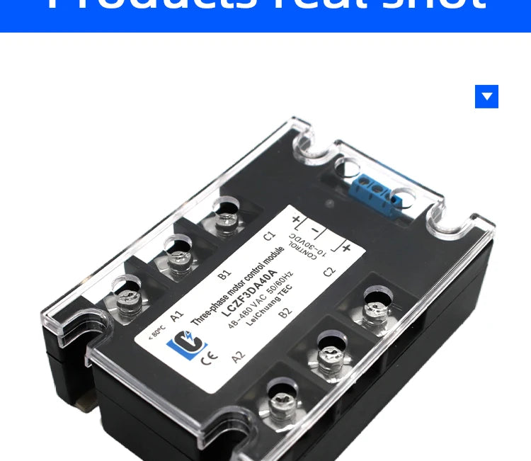 LCTC Three Phase Solid State Relay Forward and Reverse Control Relay DC Motor Stater 10A 25A 40A 60A 80A 10-30VDC 40-480VAC DA