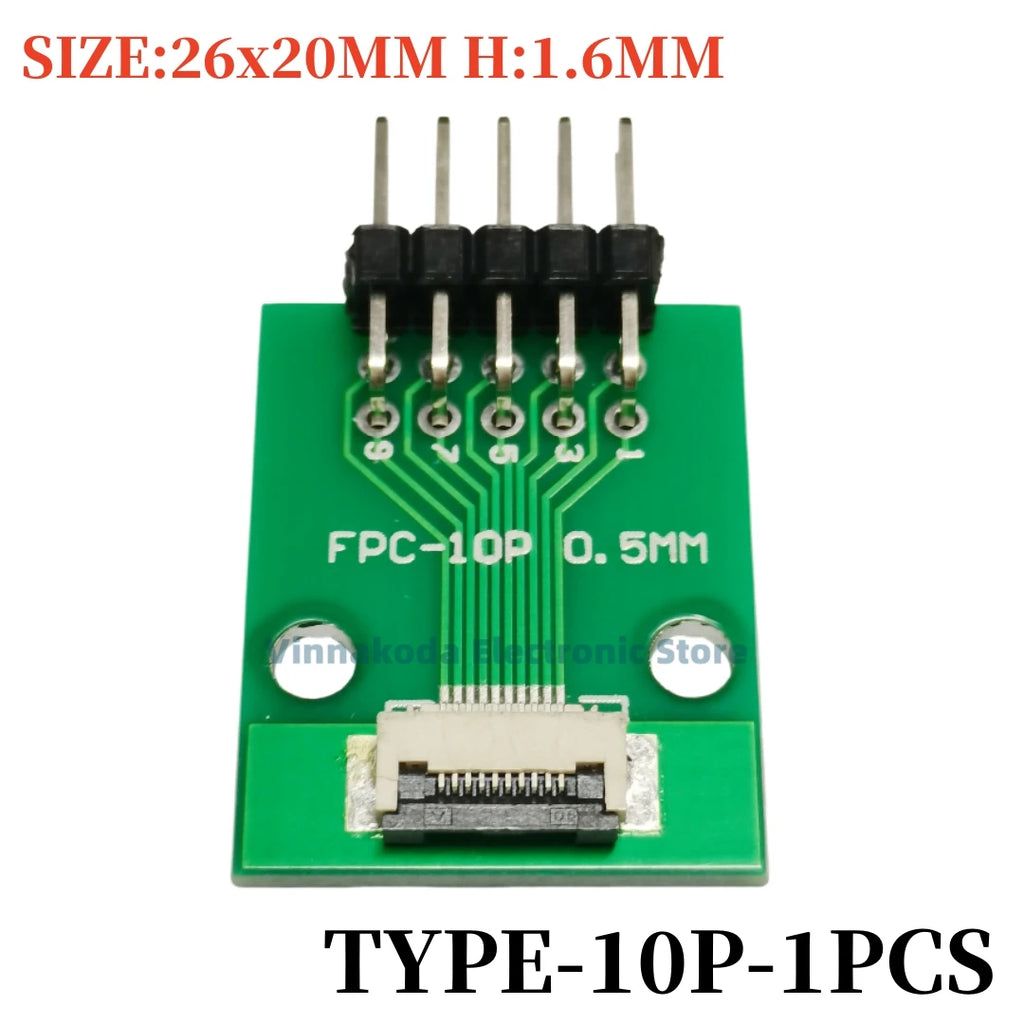1PCS FFC/FPC Conversion Board 0.5mm Pitch Connector 2.54MM Double Row Bending Pins 4/10/12/14/15/16/18/22/24/26/30/34/40/50/60P