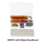 MB-102 MB102 Breadboard Kit 400 830 Point Prototype Board+840pcs U-Shape Solderless Bread Board Jumper Wires DIY Kits