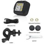 Infitary Motorcycle TPMS Tire Pressure Monitoring System Big Wireless LCD Colorful Display Shift For Status Precise Digital Moto