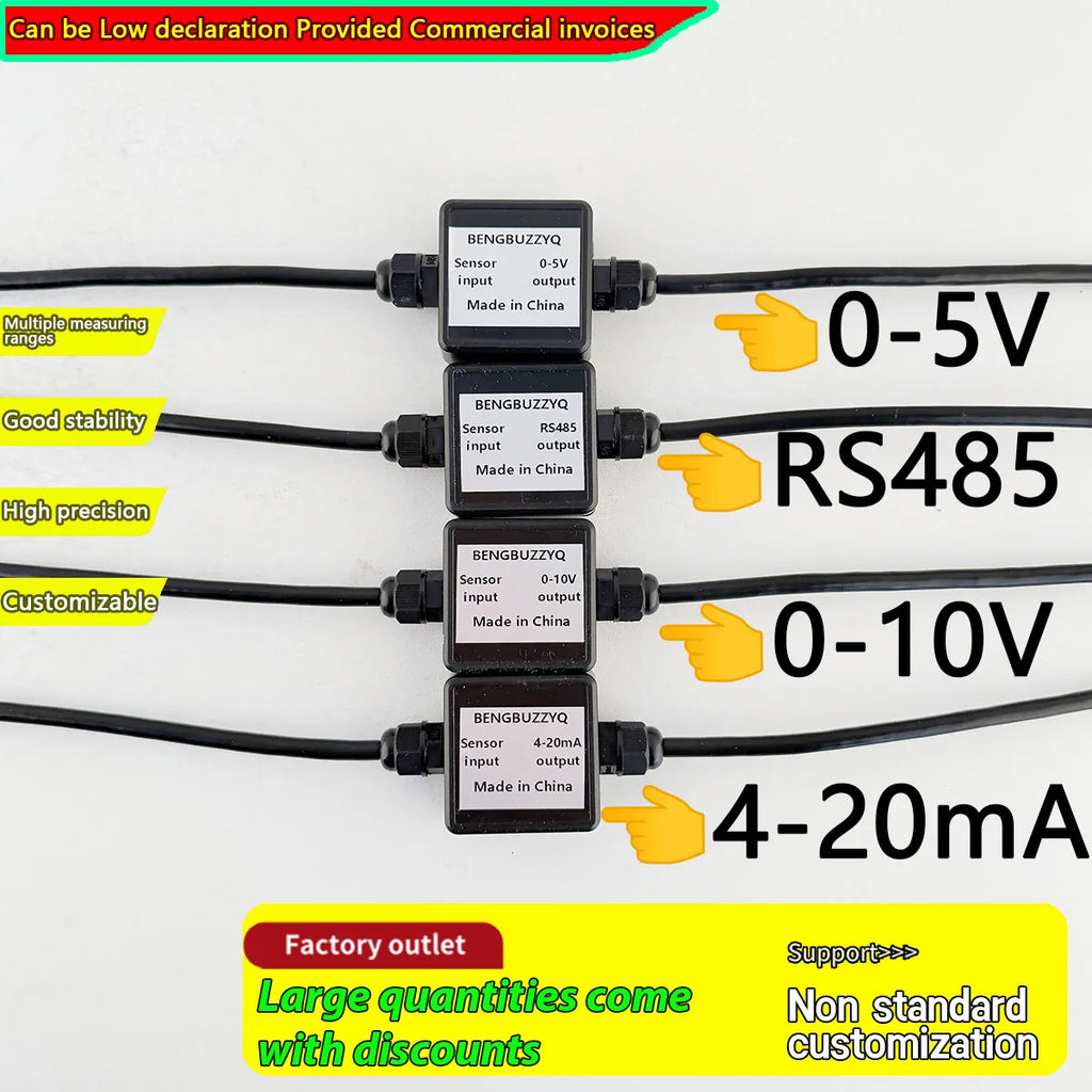 Load Cell Transmitter Amplifier Module 4-20mA 0-10V 0-5V Analog Output with Waterproof Junction Box for Weight Sensor Cell