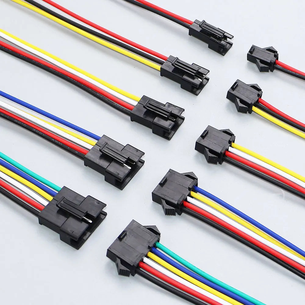 2/3/4/5/6 Pin SM JST Plug Socket Terminal Wire Male Female Connector Cable For Led Strip Light Lamp Driver Adapter With 20cm