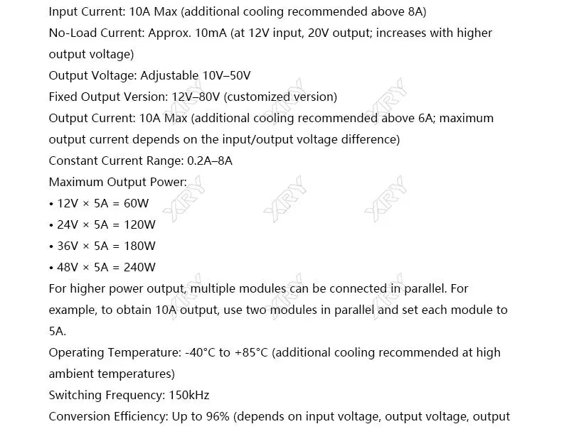 XRY DC-DC boost converter Constant Current Mobile Power supply 10A 250W LED Driver Step Up Module