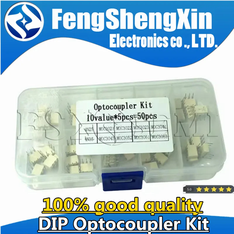10values x5pcs=50pcs DIP Optocoupler Kit 4N25 4N35 MOC3021 MOC3022 MOC3023 MOC3041 MOC3043 MOC3052 MOC3061 MOC3063 with Box