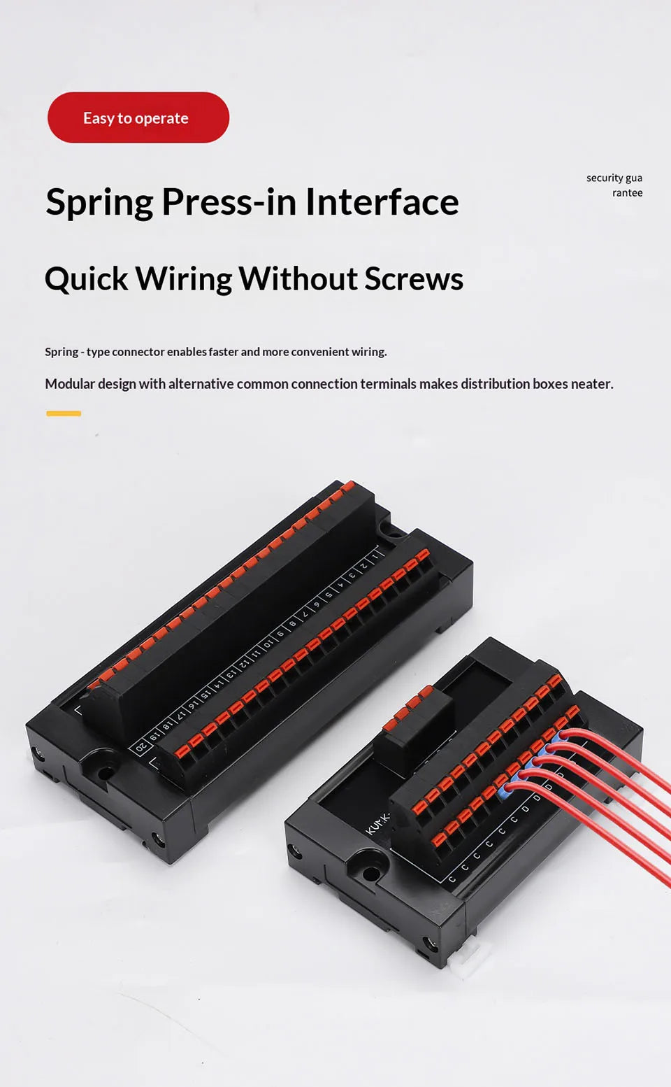 One in Multiple Out Direct Insertion Terminal Block Distribution Box DIN Rail Power Common Splitter PLC Signal Line Junction Box