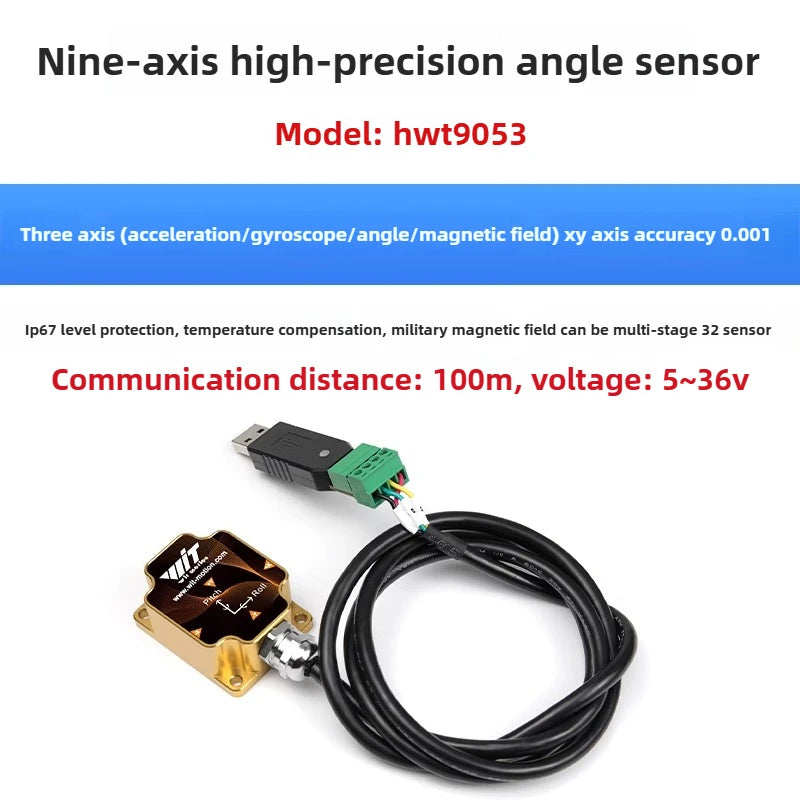 HWT9053 Intelligent High Precision Accelerometer Angle Sensor Gyroscope Magnetic Field Temperature Compensation Inclinometer