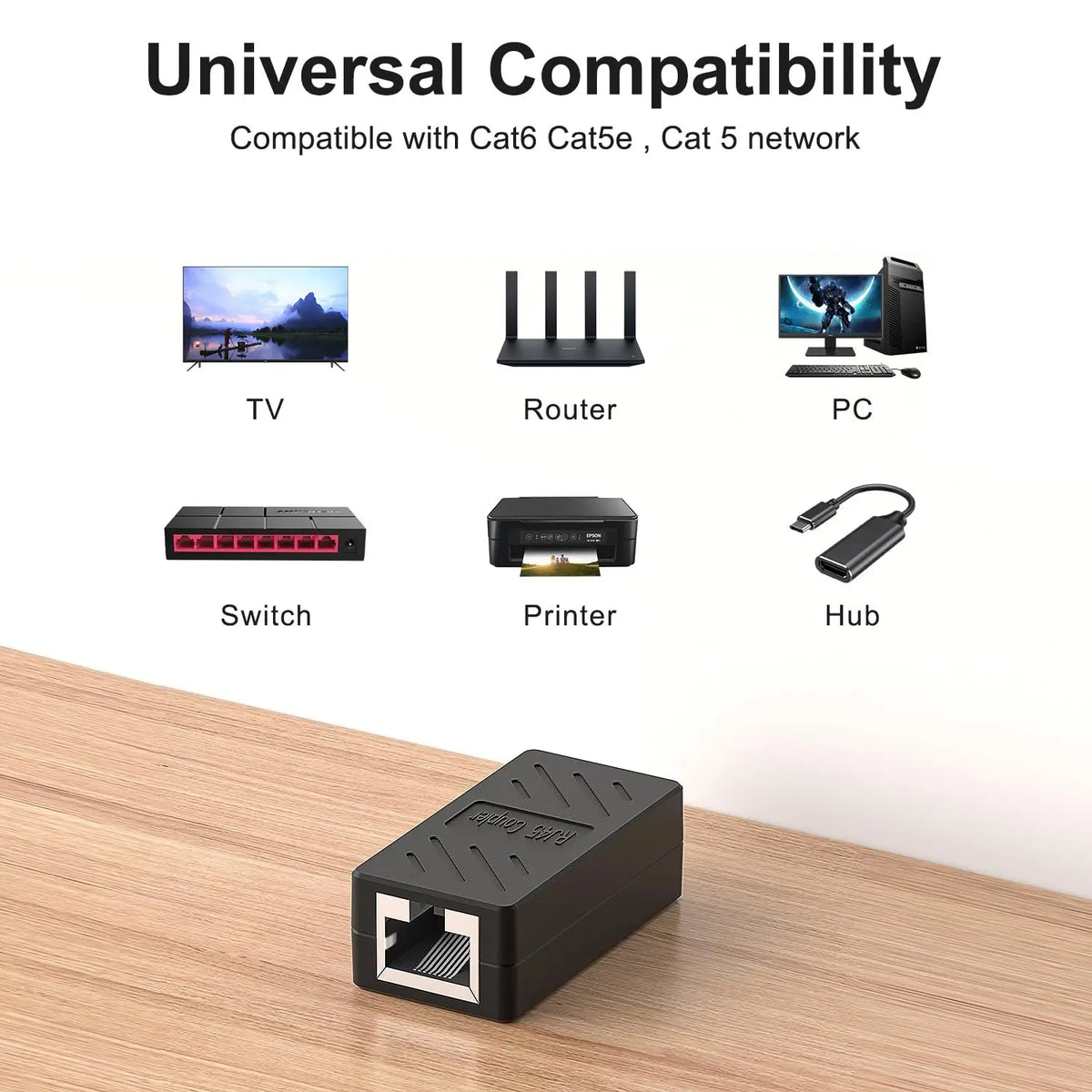 RJ45 Coupler Ethernet Cable Connectors Female To Female 1000Mbps High-speed Network Extender Adapters for Cat7/Cat6/Cat5/Cat5e