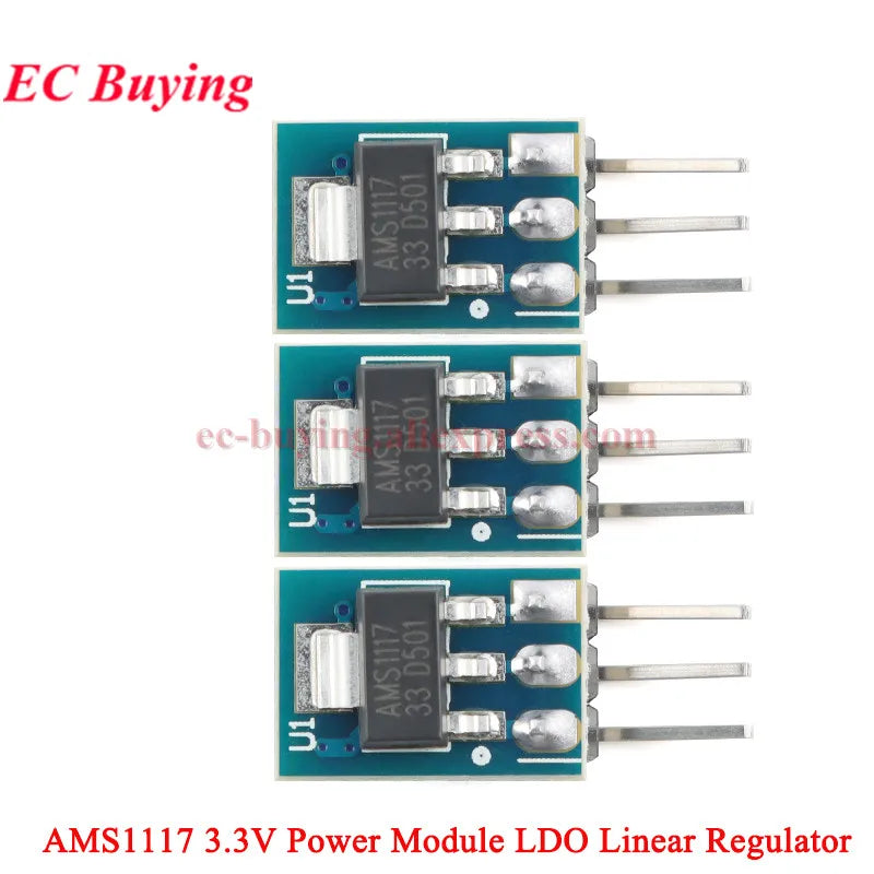 100Pcs/1pc AMS1117 3.3V 5V Power Supply Module AMS1117-3.3 AMS1117-5.0 LDO Linear Voltage Regulator Board 800mA PCB