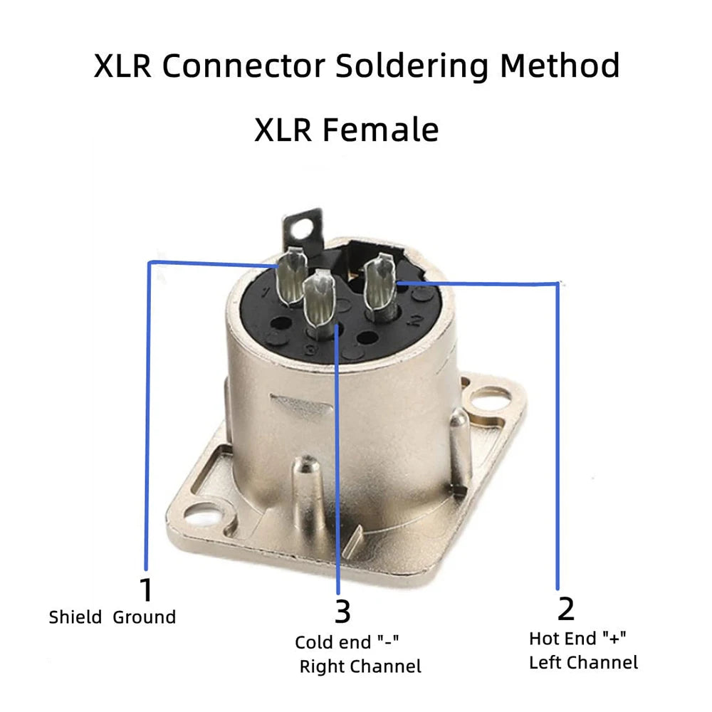2/5/10pcs XLR Female Male Jack 3 Pin Panel Mount Jacks Connector Copper Contact XLR Metal Socket Audio Microphone Connectors