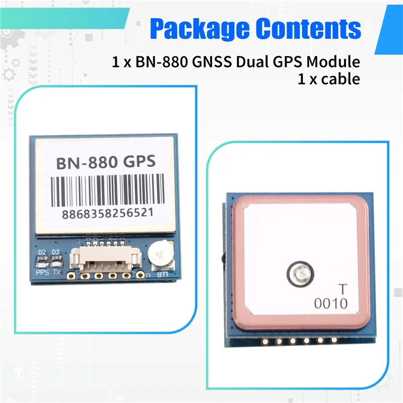 A73E-BN-880 GNSS Dual GPS Module With Integrated QMC5883L Compass Sensor For AMP2.6/PIX-HAWK Flight Controllers