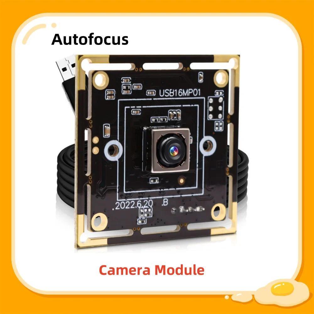 ELP Autofocus USB Camera 16MP Ultra HD Webcam IMX298 Sensor Mini Camera with 68 degree No Distortion Lens