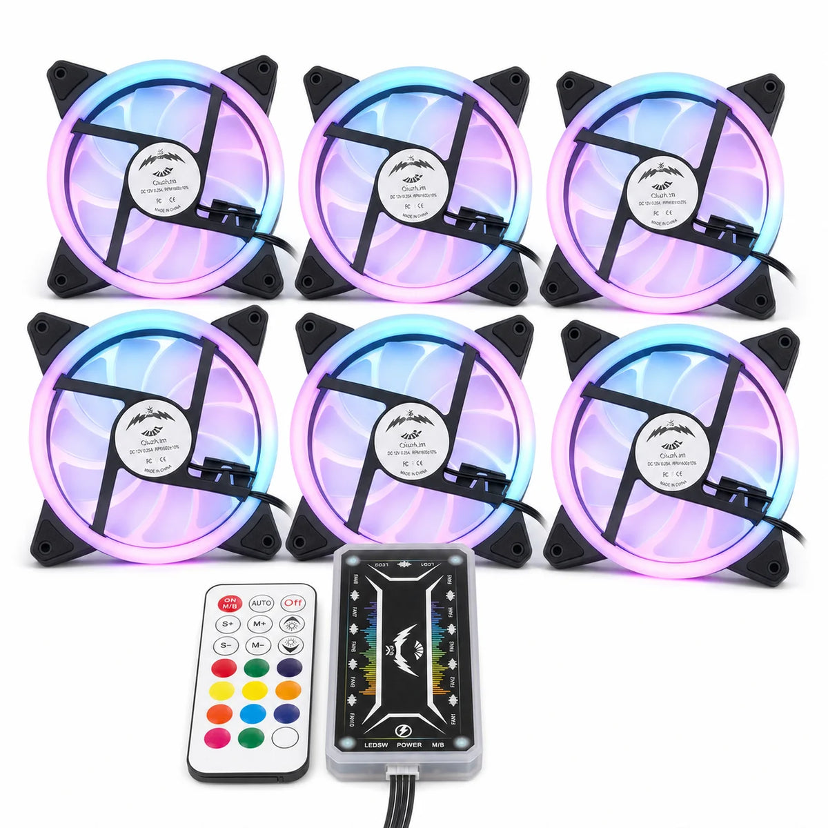 Computer Case PC Cooling Fan RGB Adjust LED 120mm Quiet + IR Remote New Computer Cooler Cooling RGB Case Fan For CPU