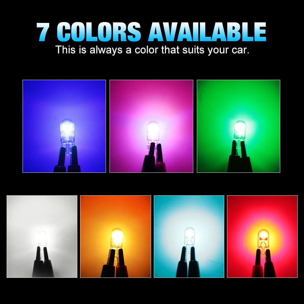2/6x W5W T10 Led Bulbs Canbus W5W Sapphire COB Drive-Free Led Wedge Bulb 6000K 168 194 Led 5w5 Car Interior Dome Reading Bulb