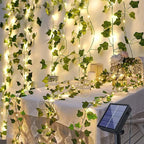 Solar String Light Artificial Leaf Flower Light Garland Decoration Outdoor Room Curtain Lamp Wedding Party Garden Solar Light