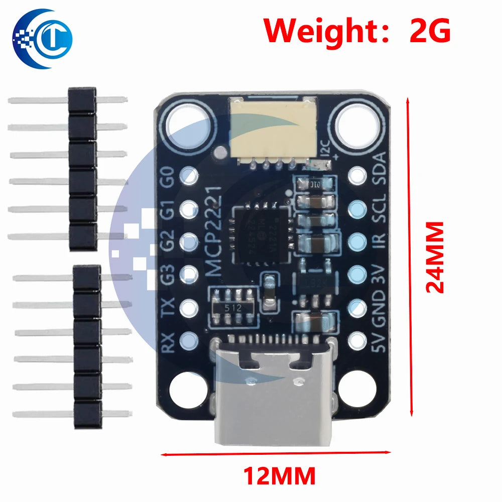 MCP2221A Type-C Signal Converter Board STEMMA QT Qwiic USB Measurement Module for Arduino