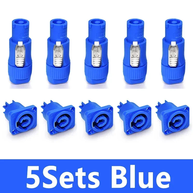 10Pcs 3Pin Powercon Connector NAC3FCA NAC3FCB Lockable Cable Plug Chassis Socket AC Power Connector for LED Screen Stage Light