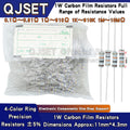 500pcs 1W Carbon Film Resistors 5% 10 Ohm 33 47 100 200 220 470 510 Ohm 1K 4.7K 10K 22K 33K 47K 100k 200k 220k 510k 470k 1M Ohms