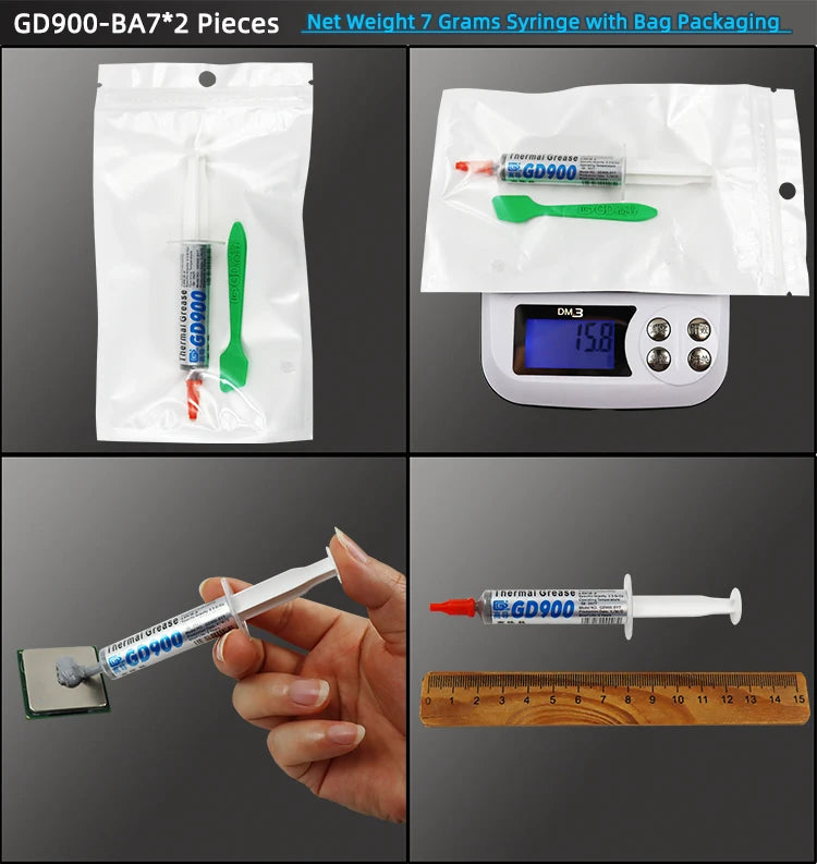 Net Weight 1/3/7/15/30 Grams Gray GD900 Thermal Conductive Grease Paste Plaster Heat Sink Commpound for CPU LED SSY BAS BR BX CB