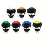 6PCS PBS-33B 12mm 2Pin Waterproof Momentary Push Button Switch 12V 1A Mini Reset Non-Locking Red Green Yellow Blue White Black